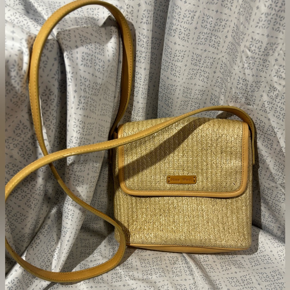 NINE WEST Accessories Straw Crossbody Purse